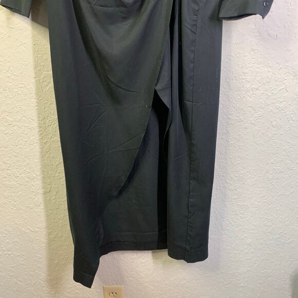 TEREA Dress Medium Raina Draped Crossover Wrap Maxi Side Zip High Front Slit NWT - Picture 8 of 16